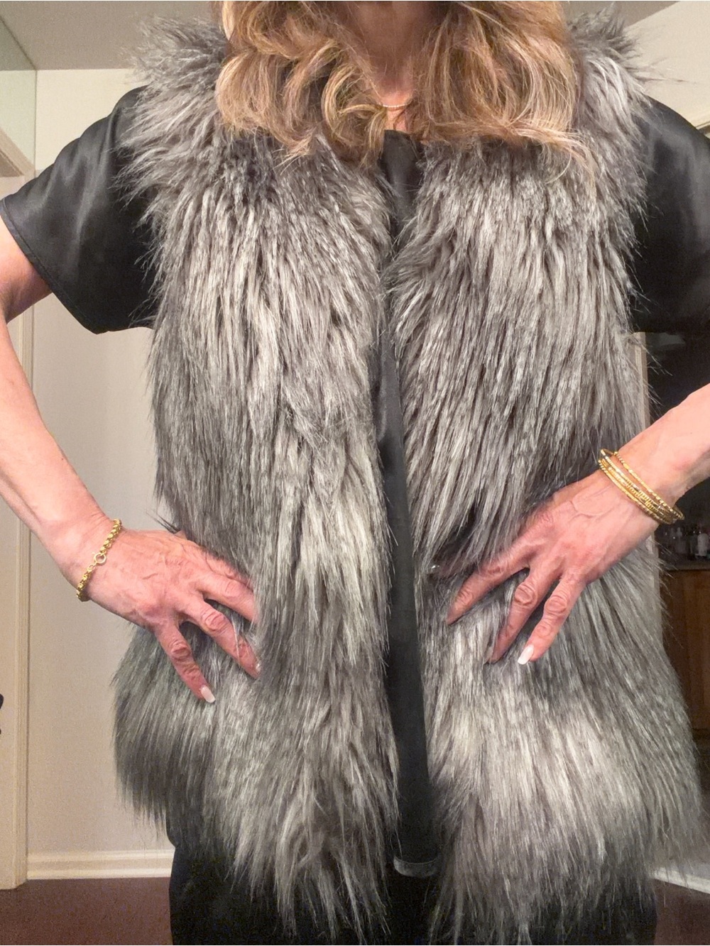 Faux fur vest